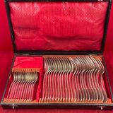 Ménagère 36 Pièces en Argent Plaqué 100 g  Armand Frenais Monogramme stylisé EL