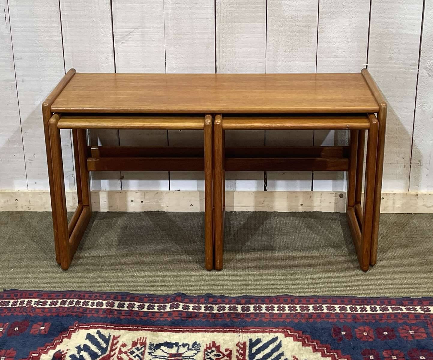 Set of 3 teak nesting tables from the 70s