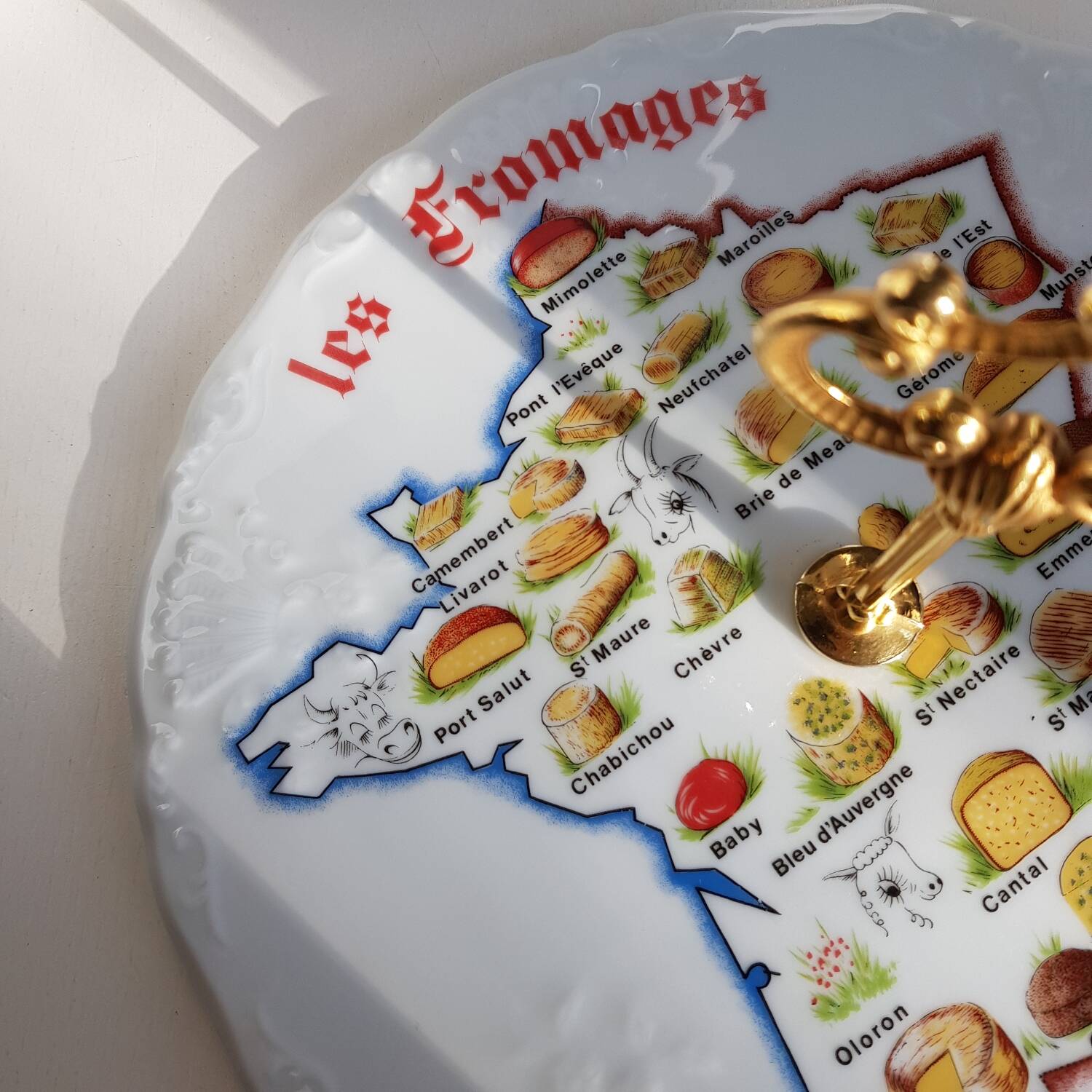 Plat de service à fromage en porcelaine de Limoges