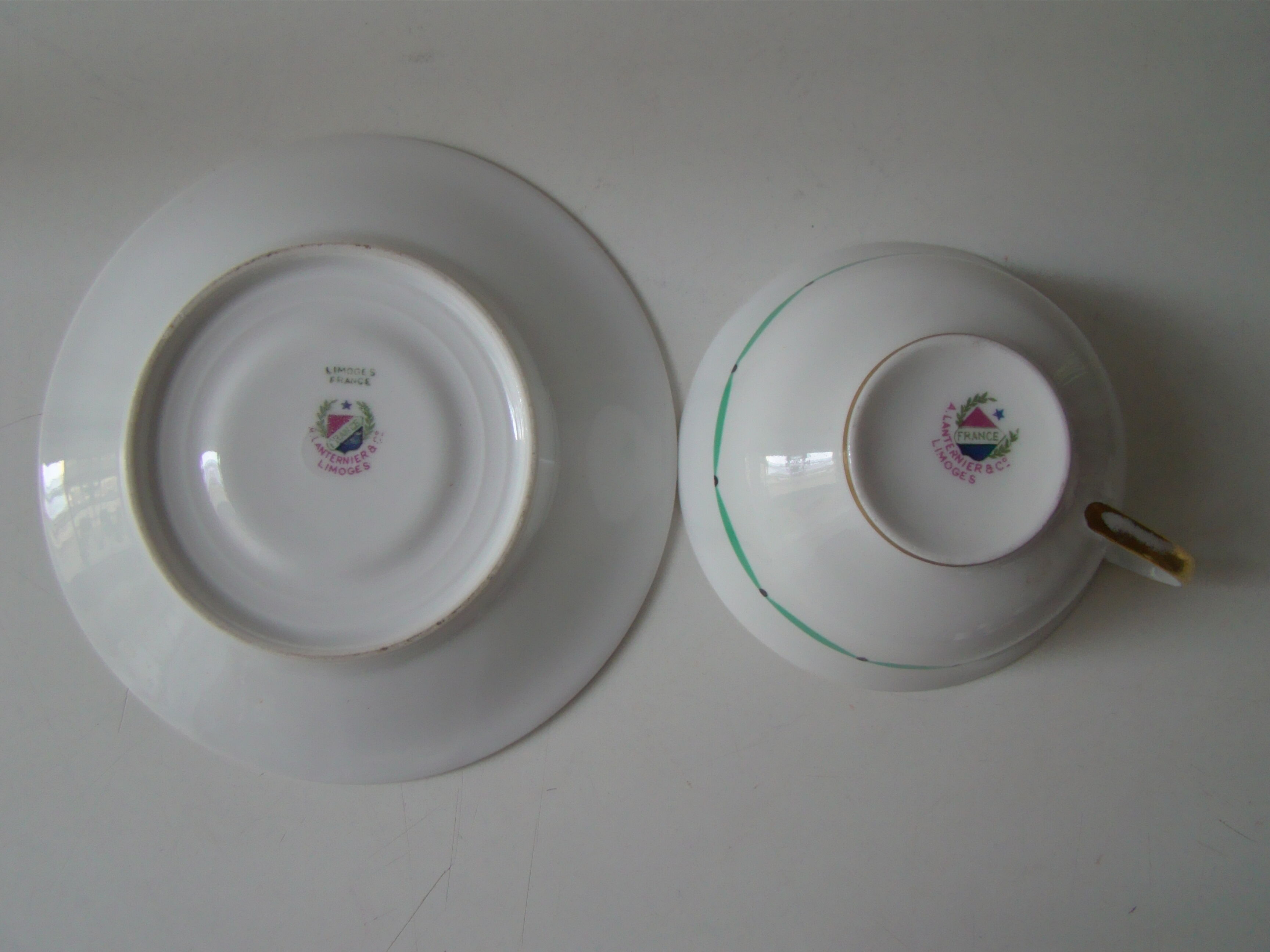 Tasse à café et soucoupe A. Lanternier Limoge