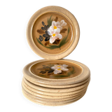 Assiettes à dessert en céramique MBFA Pornic , années 70