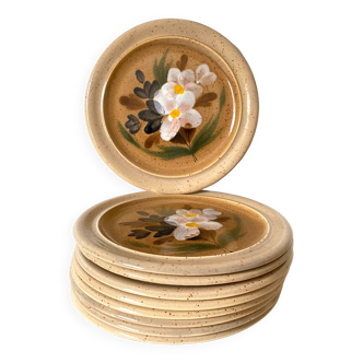 MBFA Pornic ceramic dessert plates, 1970s