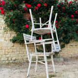 Ensemble d'assises  de jardin 4 fauteuils et 1 chaise - en bois
