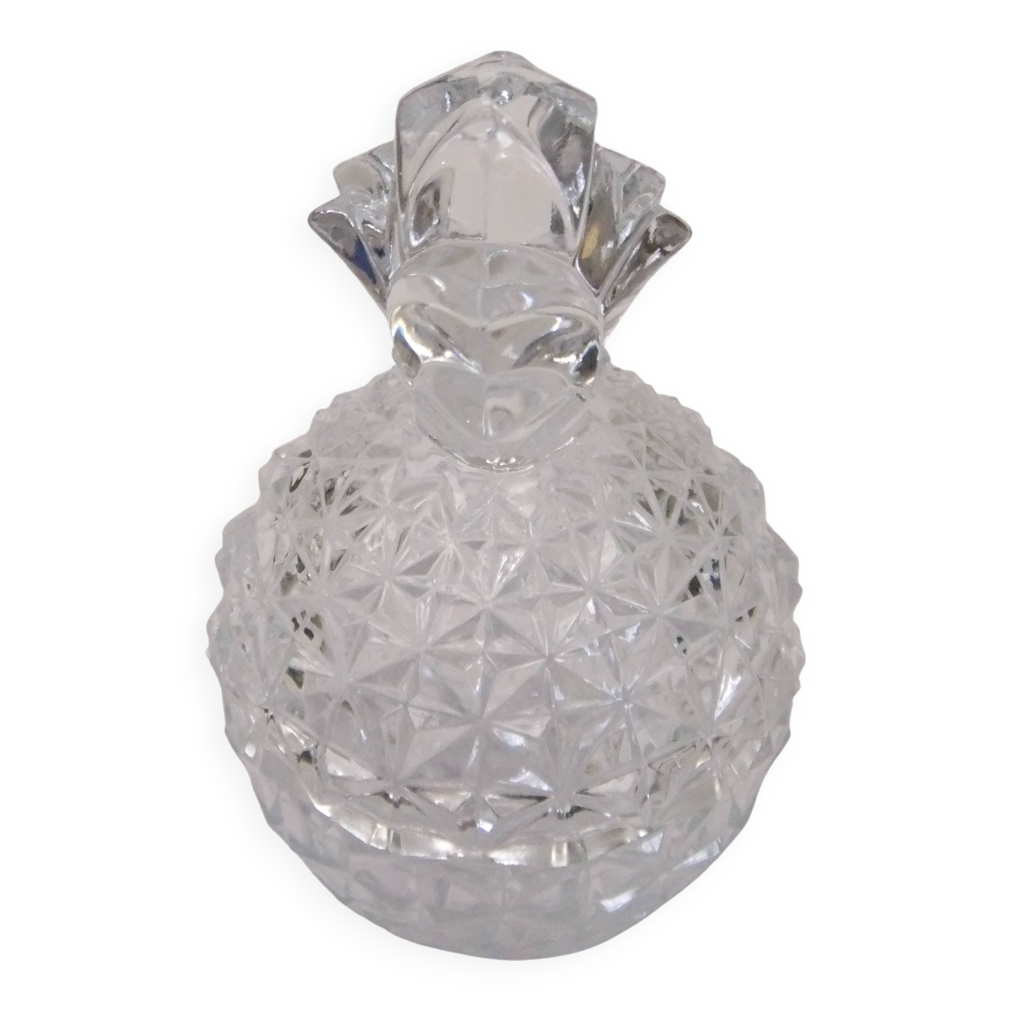 Bonbonnière en cristal ananas vintage sucrier pot couvert