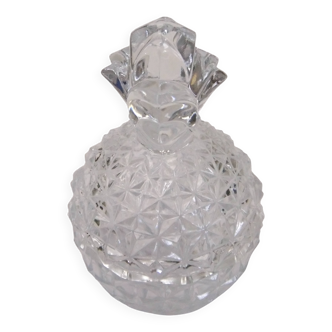 Vintage Pineapple Crystal Candy Dish Sugar Bowl Covered Pot