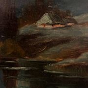 Mill landscape by the water, 20th century, signed