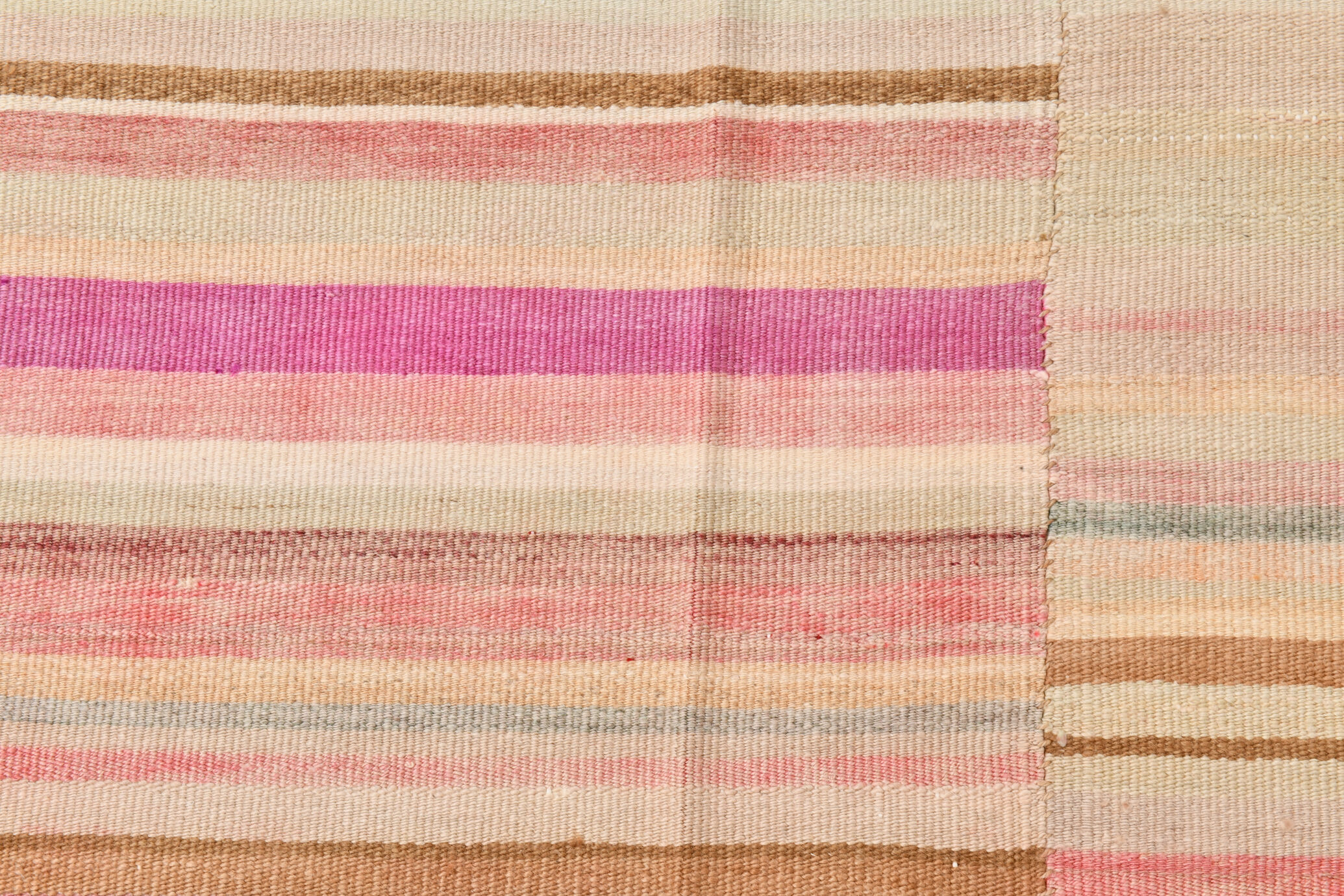 Striped wool kilim rug, 216x292 cm