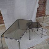 Ensemble de table basse métal chromé