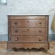 Small miniature table chest in oak and marble.