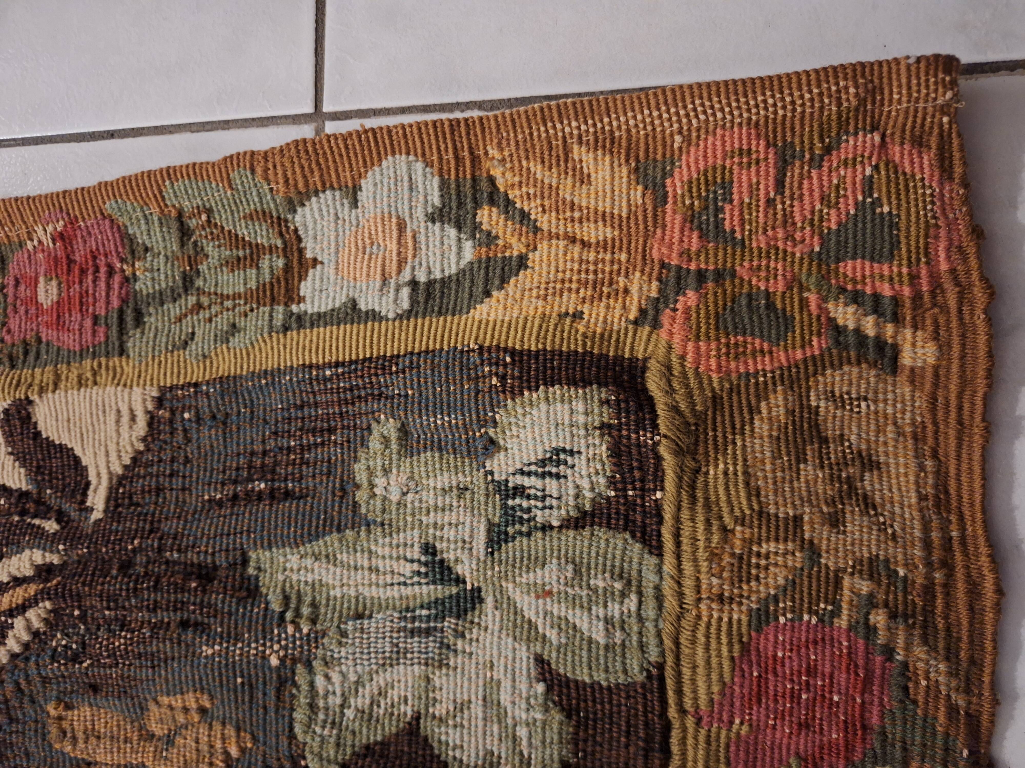 Tapisserie de laine "Verdure Flamande" de la manufacture Robert Four