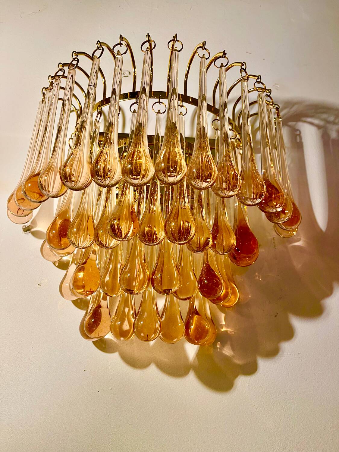 Venini wall light drops Murano glass, Italy 1980