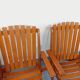 Set of 4 vintage garden chairs made of beech wood from the 1960s.