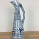 Blue ceramic pichet, ibex/goat decoration