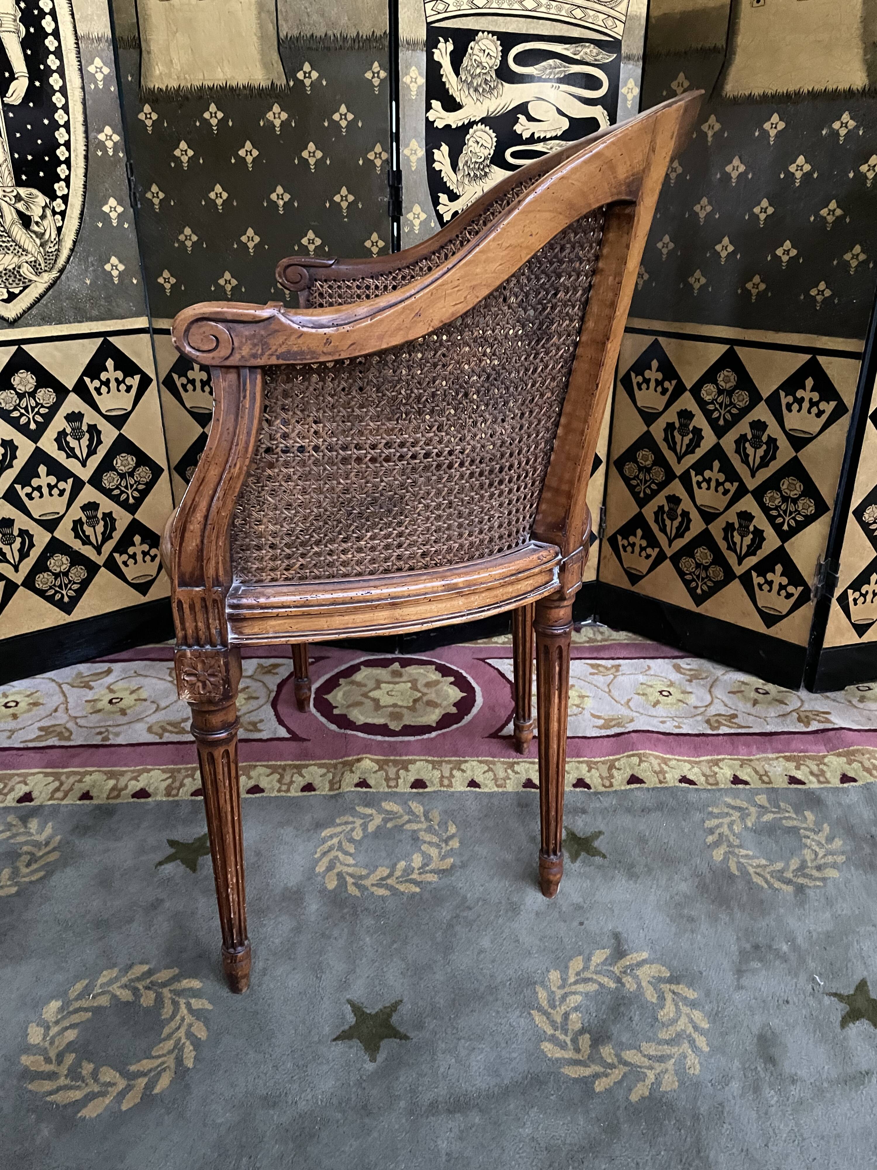 Office armchair Louis XVI cannage