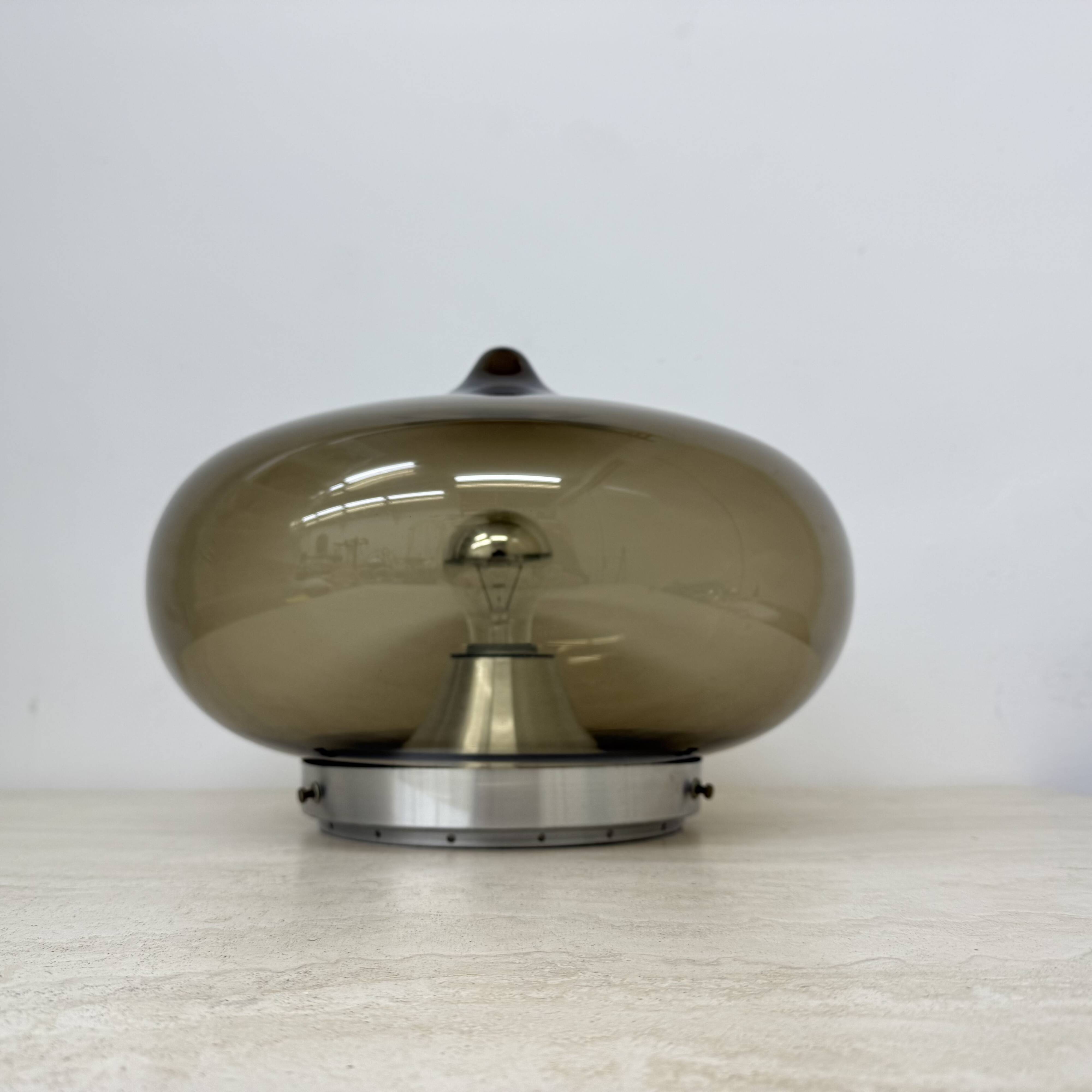 Mid-century Dijkstra smoked glass ceiling lamp space age, 1970’s