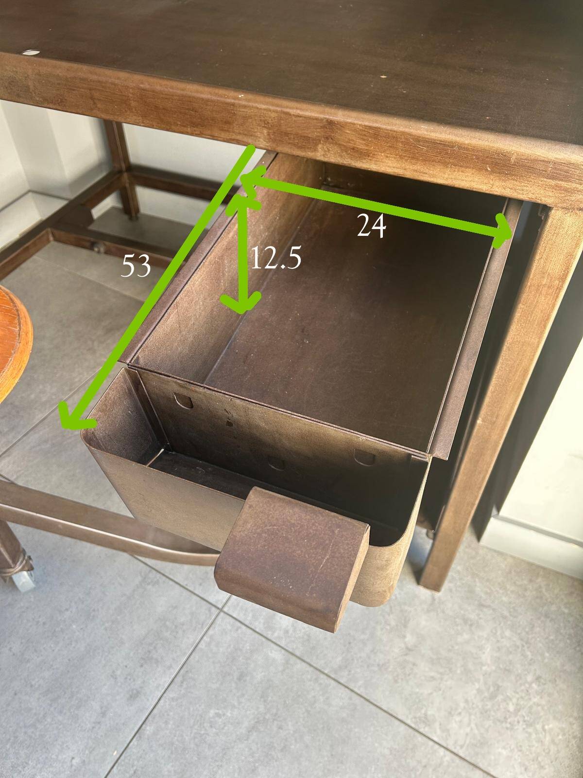 Postal sorting furniture with stool