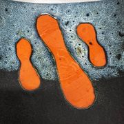 Rare set of three Elchinger Atelier ceramic bowls. France, 1950.