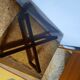 Table basse bois et verre fumé