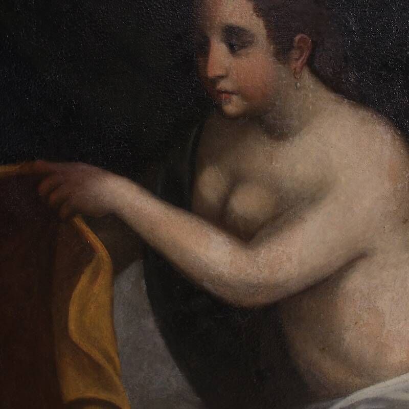 Peinture italienne antique, Joseph et la femme de Potiphar, du 17ème siècle