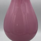 Vintage vase in pink opaline on white foot 36.8 cm