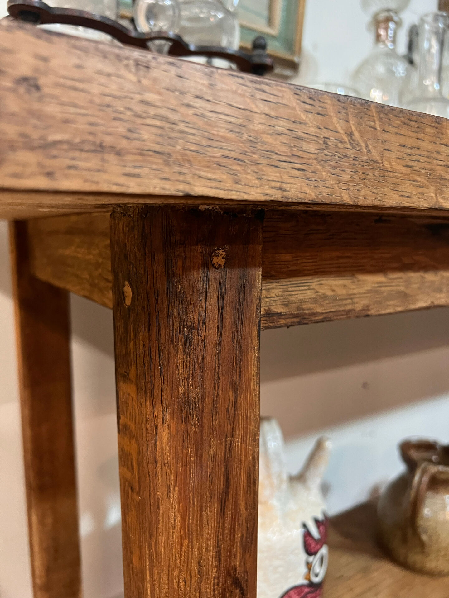 Ancienne console d’atelier en chêne