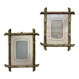 Duo of vintage brass frames