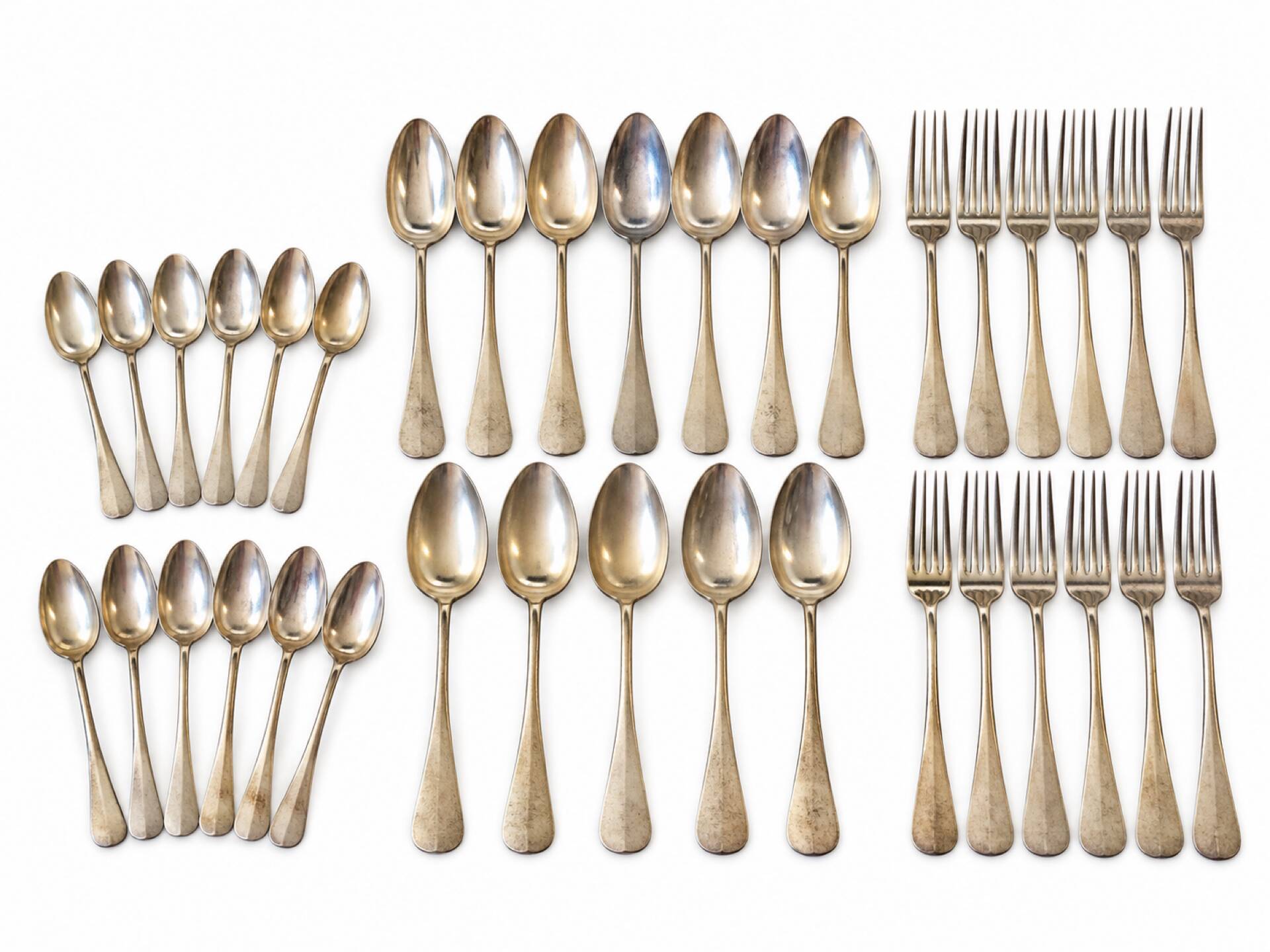 Lot 36 couverts argenterie fourchette grande et petite cuillère
