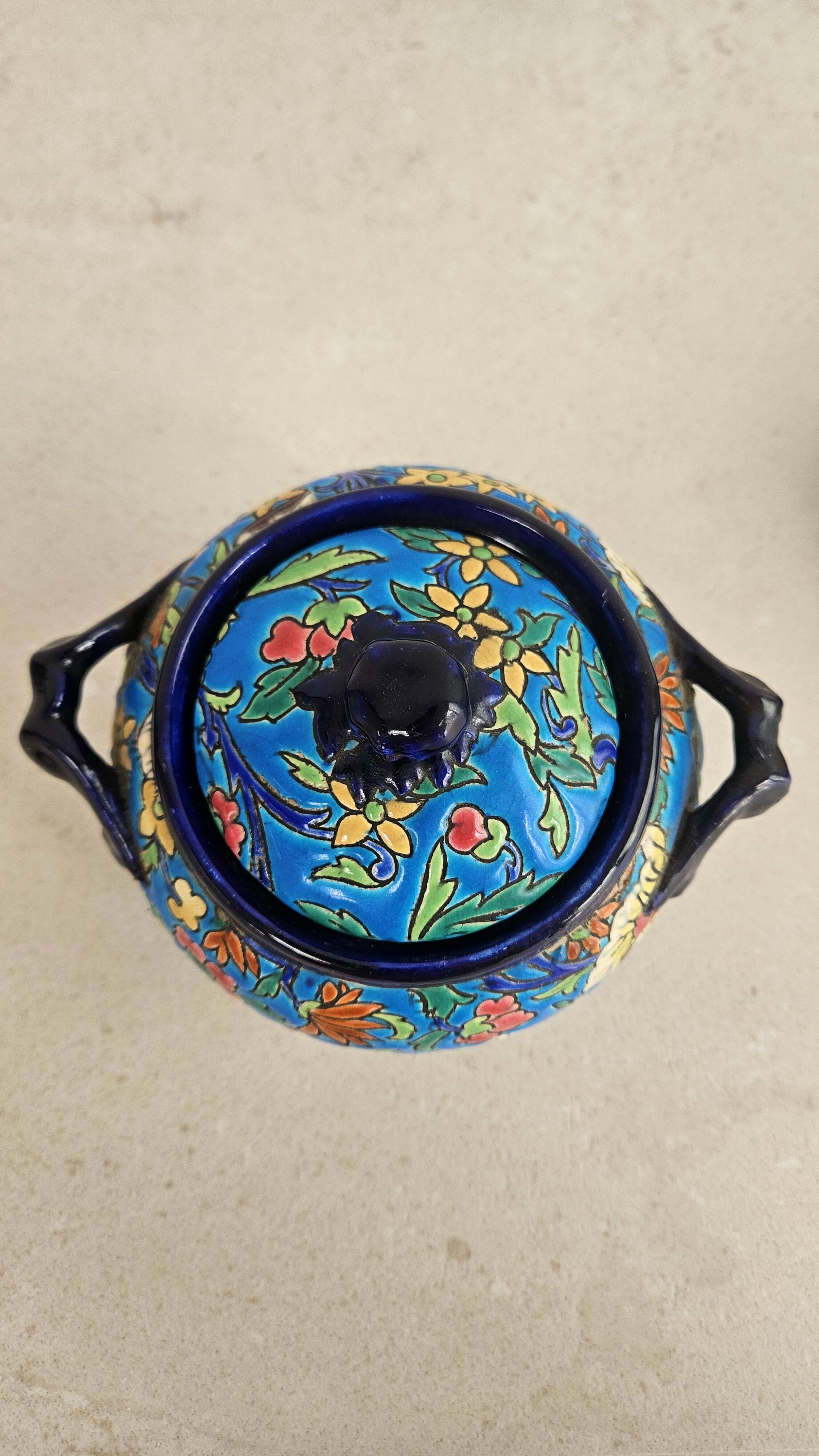 Complete tea/coffee service in Longwy enamel.