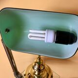 Notary lamp, banker in green opaline
