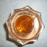 Art Deco carafe in pink transparent glass with cap
