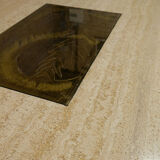 georges Mathias' large travertine coffee table, Belgium, 1970