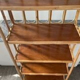 1960s-70s rattan shelf