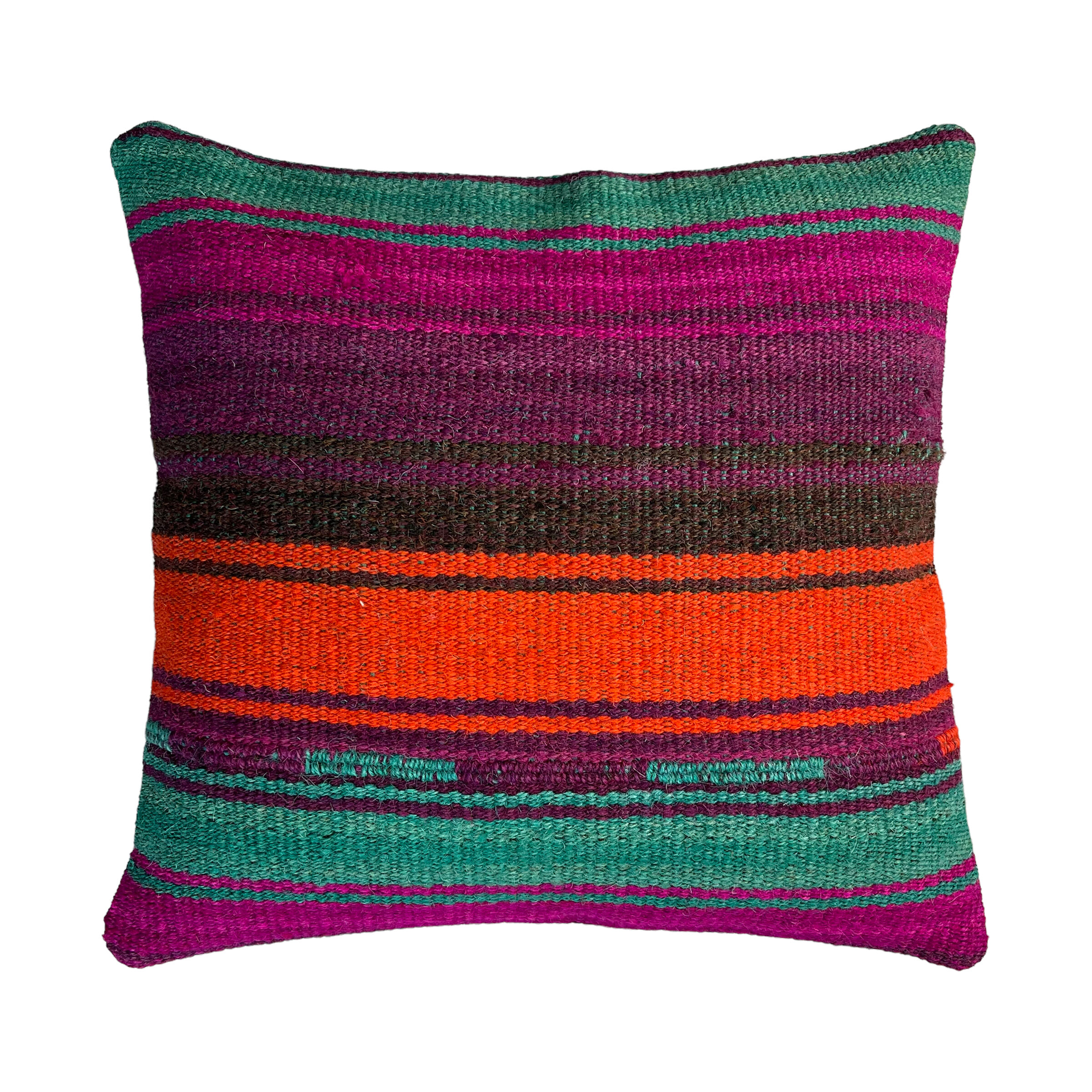 VINTAGE TURKISH KILIM CUSHION COVER, 40 X 40 CM