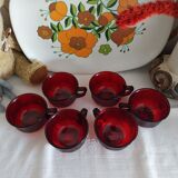 Vintage Arcoroc Sierra Ruby cups