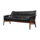 1950s Leather and Teak Wing Sofa by Ib Kofod-Larsen