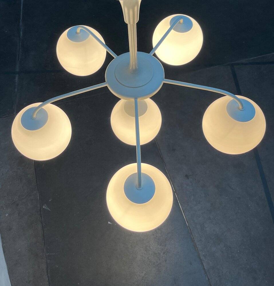 Swiss suspended chandelier from the mid-century space age by E. R. Nele for Temde, 1960s.