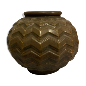 Vase boule en fonte émaillée