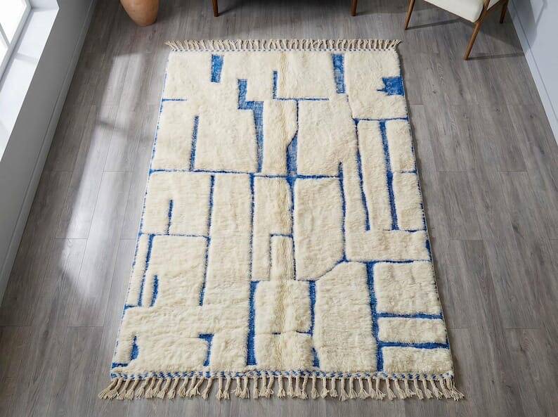 Tapis Beni Ouraine marocain traditionnelle artisanale taille 2/3 m
