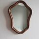 Asymmetrical mirror in vintage wood - 39x29cm