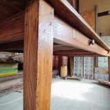 Solid oak farmhouse table, 270x120 cm, with 4 drawers