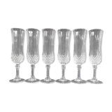 6champagne flutes in Arques crystal