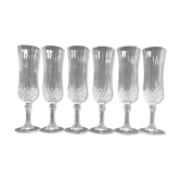 6champagne flutes in Arques crystal