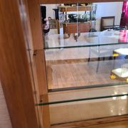 Art Deco walnut glass display case 1930-1940