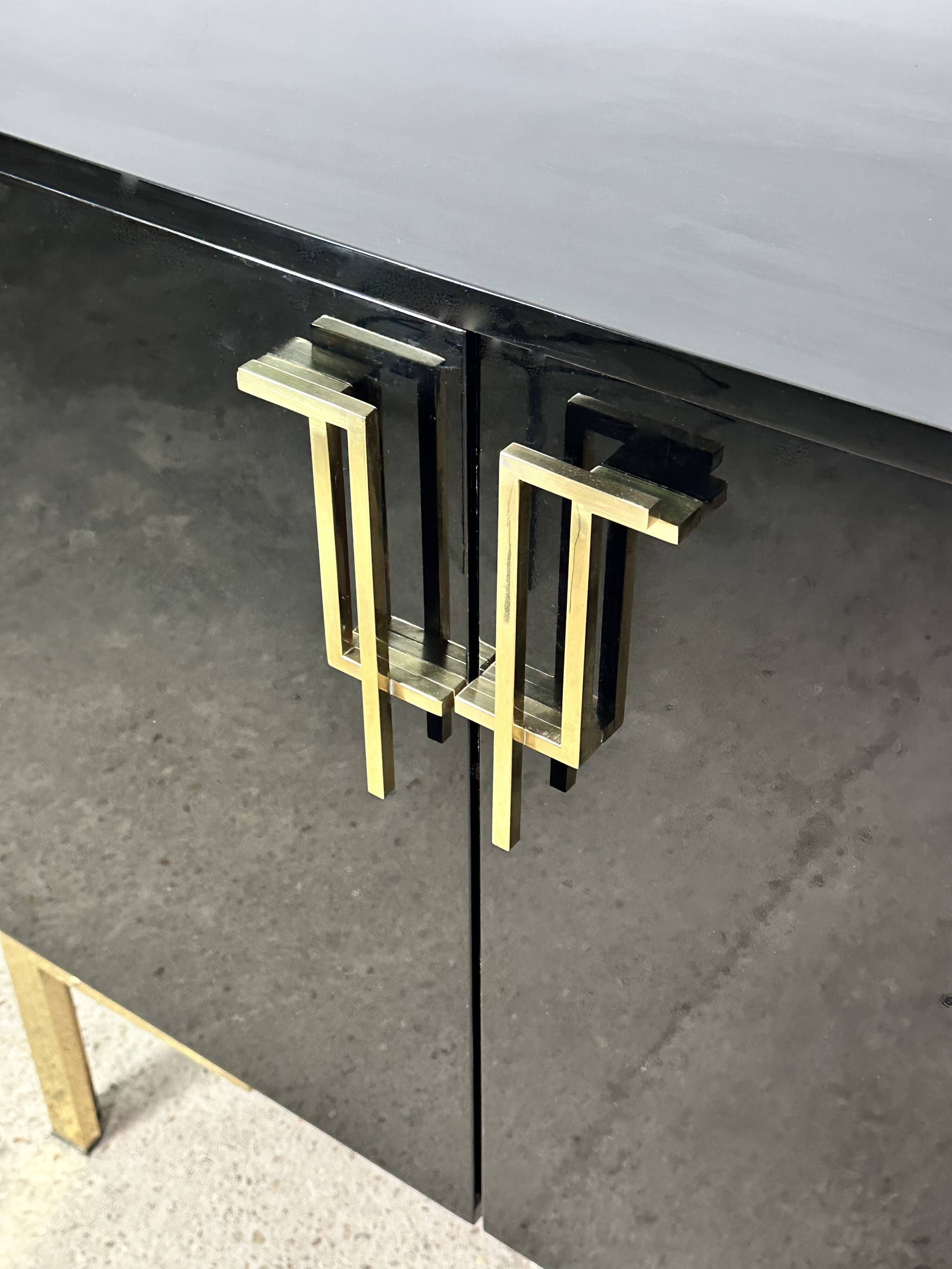 Guy Lefevre black lacquer storage unit 1970