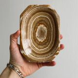 Empty pocket bowl, soap dish in marbled stone effect