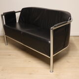 Vintage sofa in synthetic leather and chrome metal, 1970s