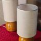 Paire de lampe boule bois chevet style scandinave 30 X 13.