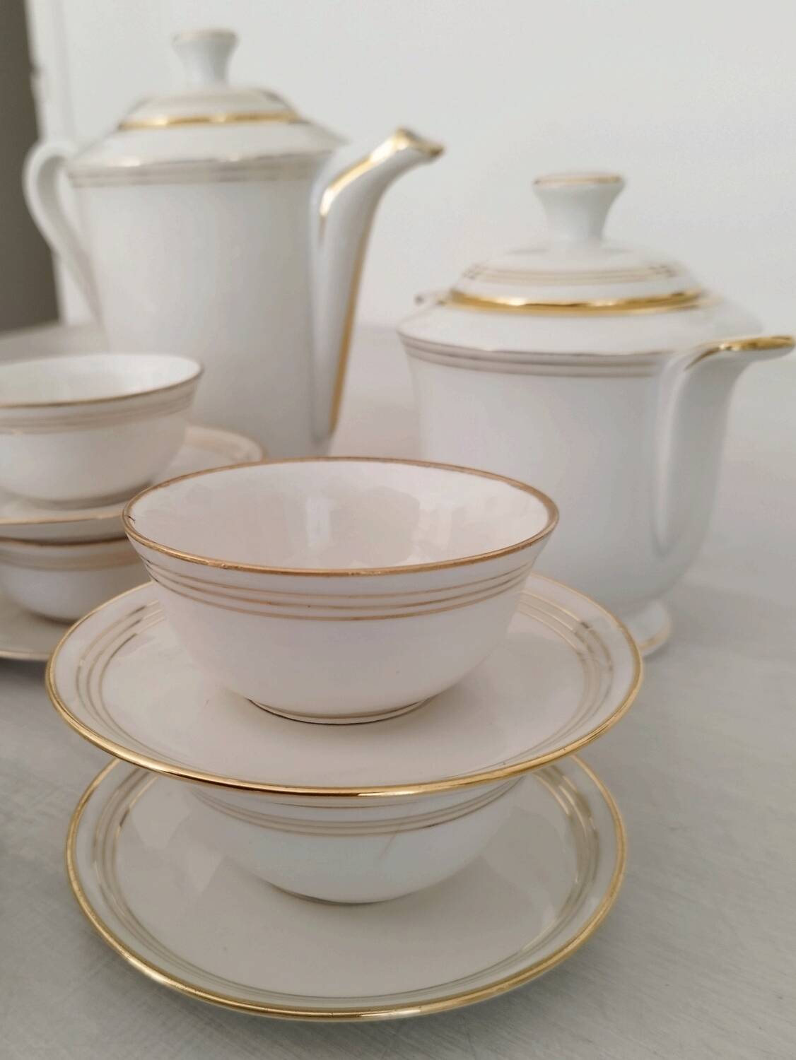 French Porcelain Coffee Service Pillivuyt et Cie Vintage