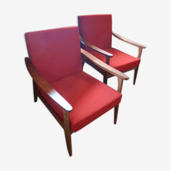 Paire de fauteuils déco scandinave de 1960