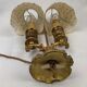 Pair of antique hot water bottle lamps in gilded bronze